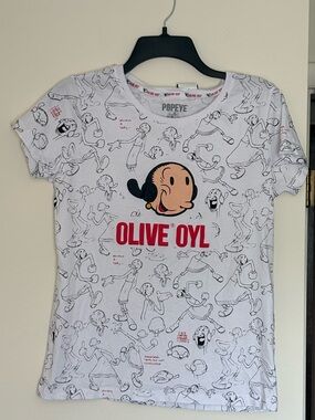 Official Popeye the Sailor Man Olive Oyl Sketch Art Graphic T-Shirt Retro Style